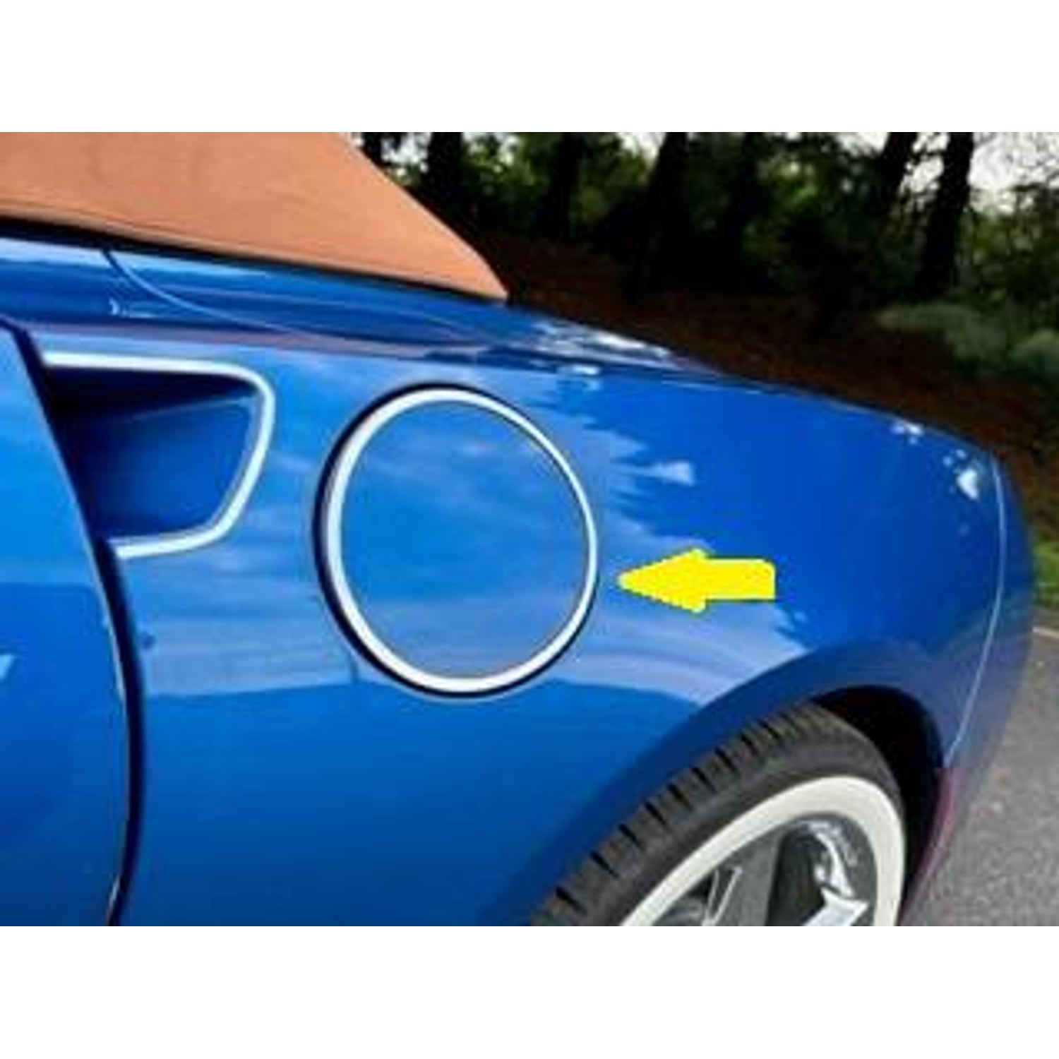1Pc Stainless Gas Cap Door Trim <br>14-19 Chevy Corvette C7