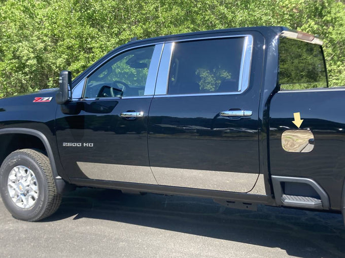 1Pc Stainless Gas Cap Door Trim <br>20-24 Chevy Silverado HD
