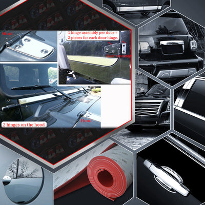 6pcs Stainless Steel Hinge Cap Package<br>97-06 Jeep Wrangler TJ 2-Door