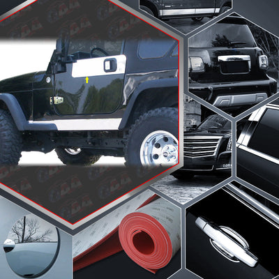 2pcs Stainless Steel Door Handle Accent Trim<br>97-06 Jeep Wrangler TJ