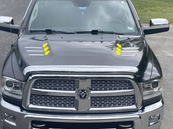 6Pc Stainless Steel Hood Trim <br>10-18 Ram Trucks, Ram