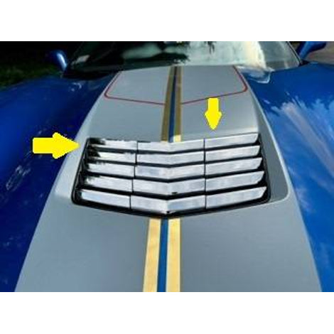 15Pc Stainless Steel Hood Trim <br>14-19 Chevy Corvette C7 2-door