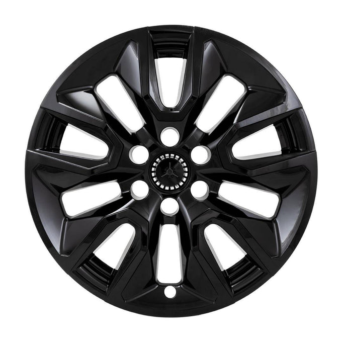4Pc Gloss Black ABS Wheel Cover Hub Cap <br>19-23 Chevy Silverado Custom, LT, RST