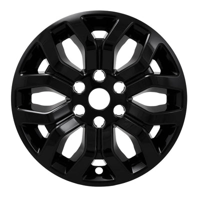 4Pc Gloss Black ABS Wheel Cover Hub Cap <br>21-24 Ford F-150 Lariat, King Ranch