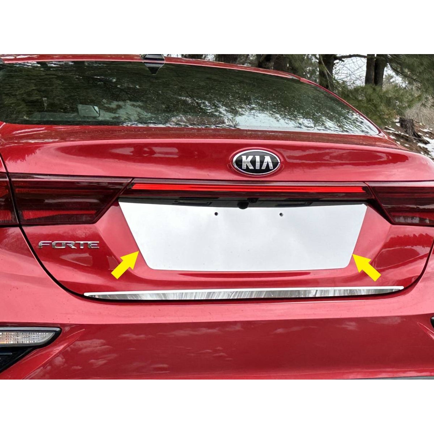 1Pc Stainless License Plate Bezel <br>19-24 Kia Forte