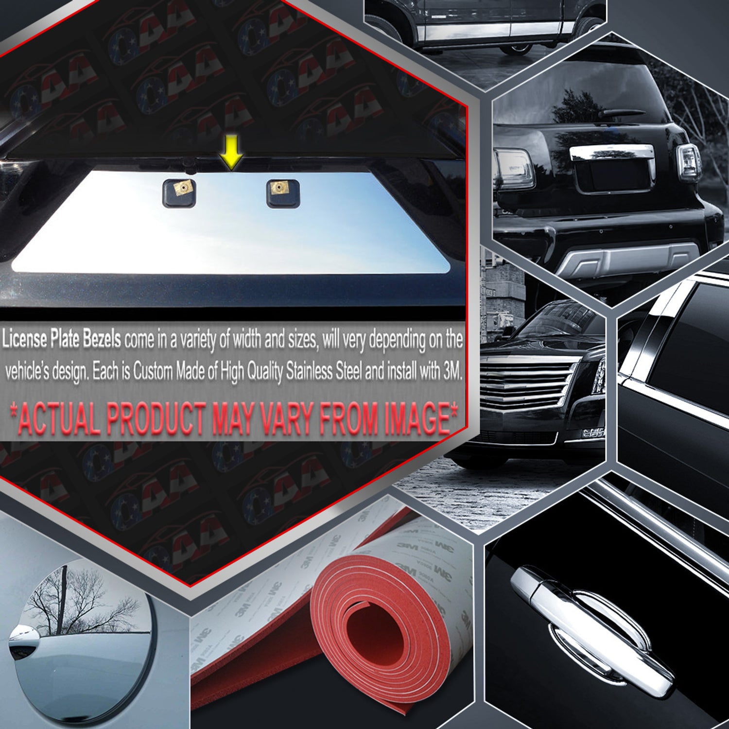 Stainless Steel License Plate Bezel<br>04-09 Cadillac XLR