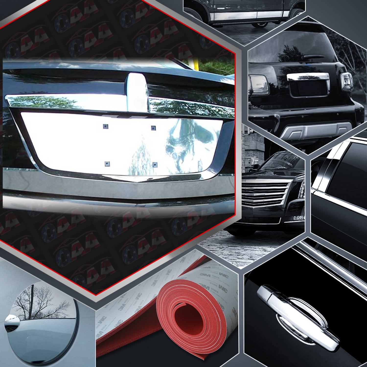 Stainless Steel License Plate Bezel<br>09-12 Lincoln MKS