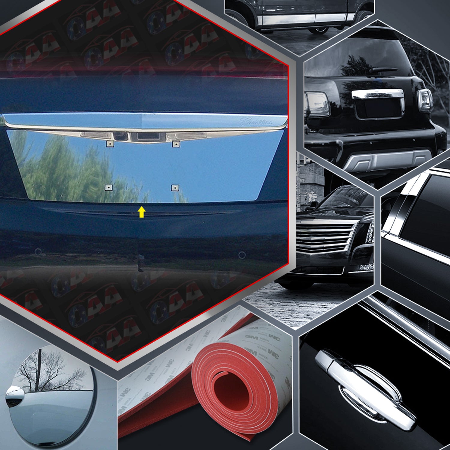 Stainless Steel License Plate Bezel<br>13-17 Cadillac XTS