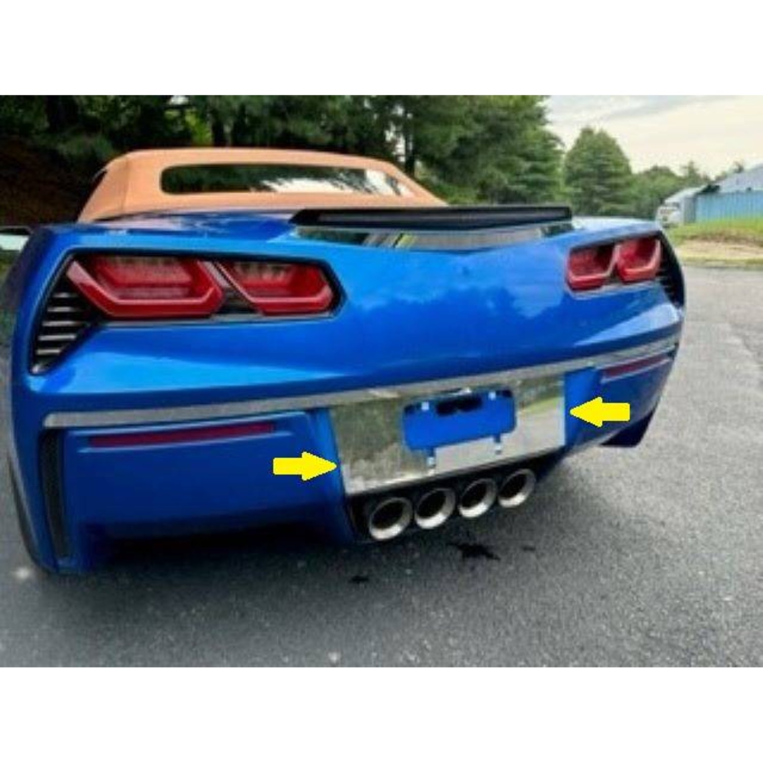 1Pc Stainless License Plate Bezel <br>14-19 Chevy Corvette