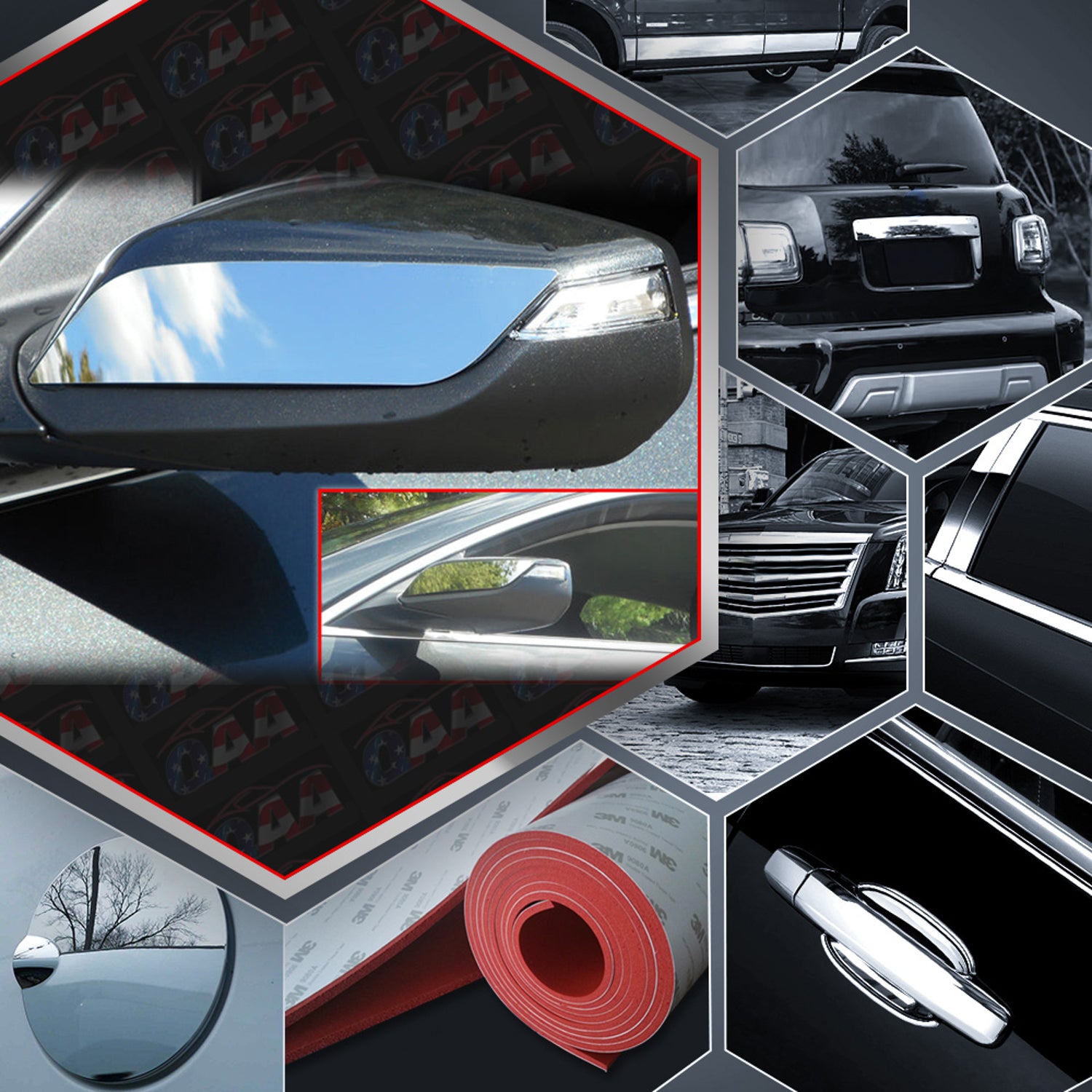 2pcs Stainless Steel Mirror Accent Trim<br>16-23 Chevy Malibu