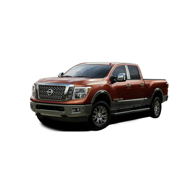 2pcs Chrome ABS Plastic Mirror Cover Set<br>16-23 Nissan Titan