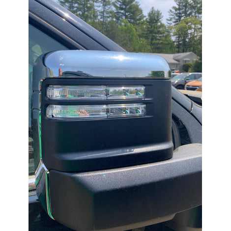 4Pc Chrome ABS Mirror Cover <br>20-24 Chevy Silverado 2500 HD, GMC Sierra 2500 HD