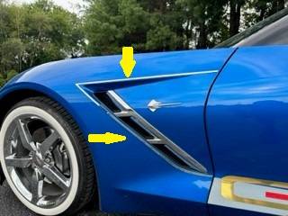2Pc Stainless Steel PortHole Accent <br>14-19 Chevy Corvette C7