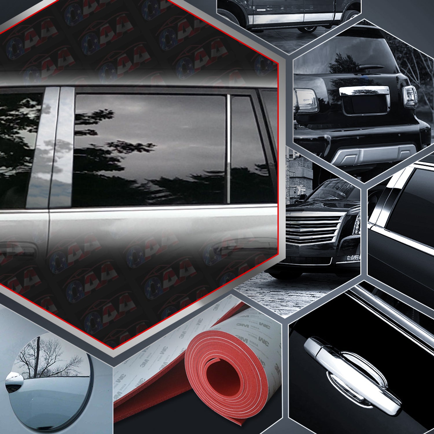 6pcs Stainless Steel Pillar Post Trim<br>10-20 Lexus GX460