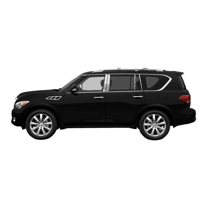 6pcs Stainless Steel Pillar Post Trim<br>11-13 Infiniti QX56, 17-23 Nissan Armada