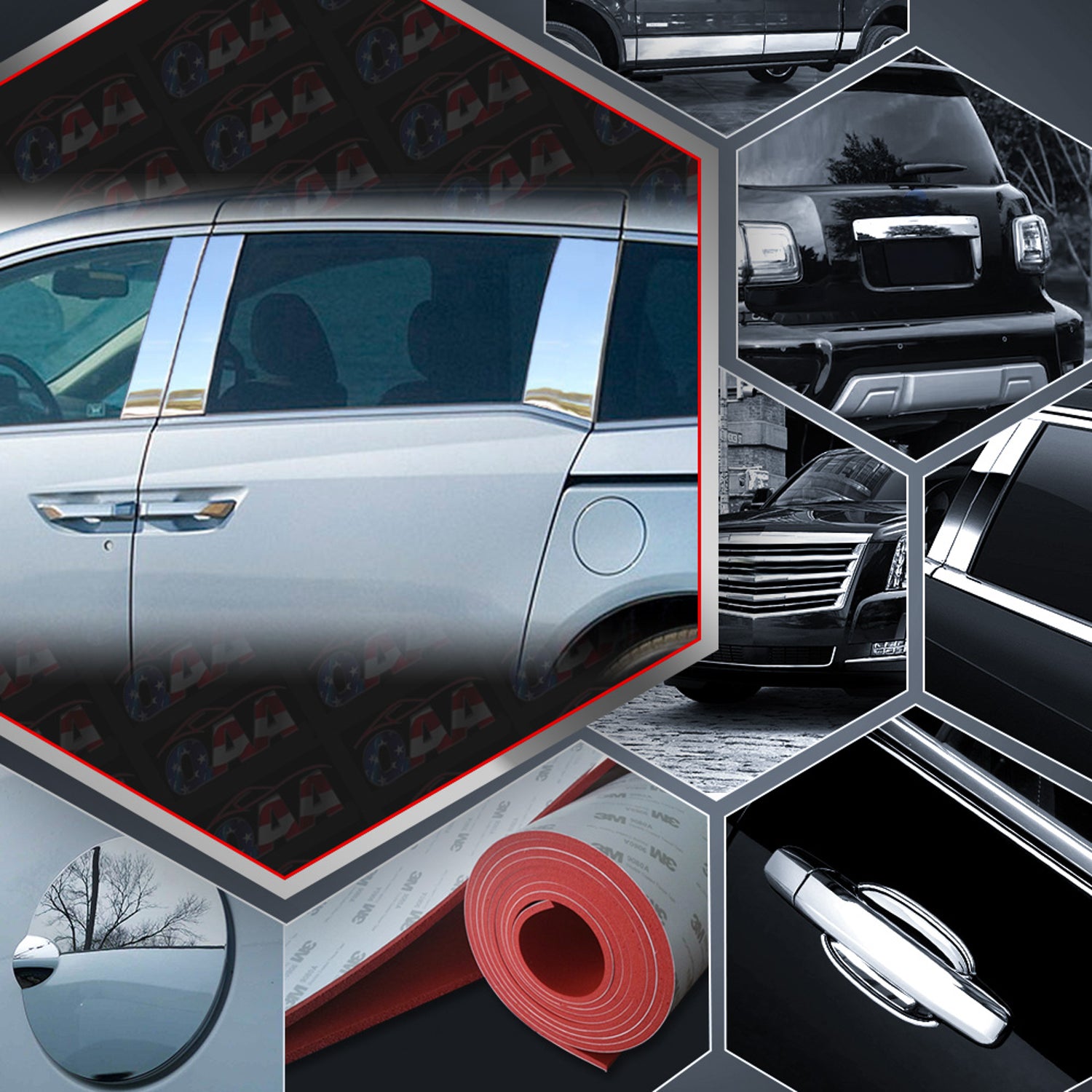 6pcs Stainless Steel Pillar Post Trim<br>11-17 Honda Odyssey