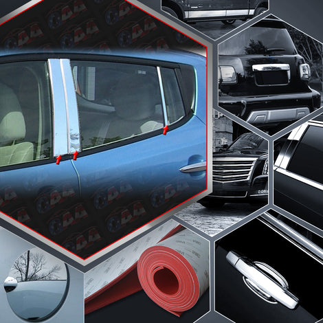 6pcs Stainless Steel Pillar Post Trim<br>11-17 Nissan Leaf