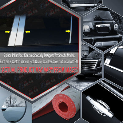 6pcs Stainless Steel Pillar Post Trim<br>12-17 Hyundai Azera