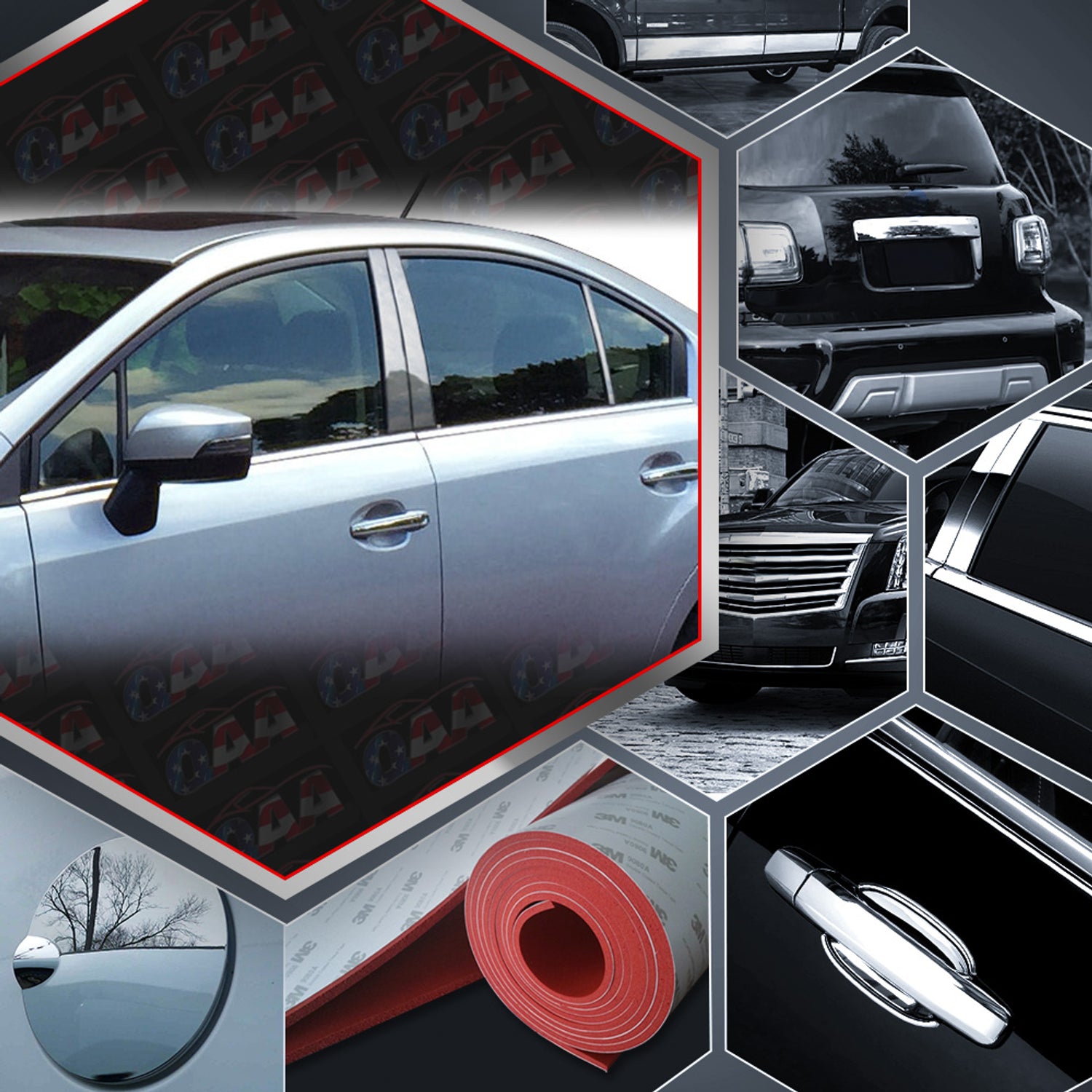 6pcs Stainless Steel Pillar Post Trim<br>12-16 Subaru Impreza Sedan