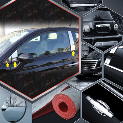 6pcs Stainless Steel Pillar Post Trim<br>12-19 Fiat 500 Base, C, E
