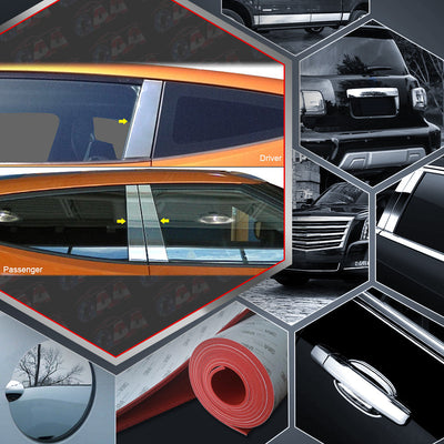 3pcs Stainless Steel Pillar Post Trim<BR>13-17 Hyundai Veloster