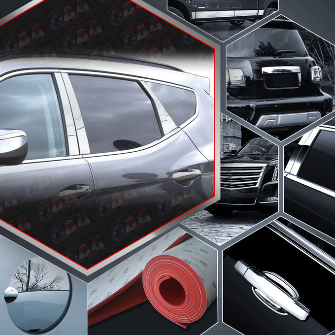 6pcs Stainless Steel Pillar Post Trim<br>13-18 Hyundai Santa Fe Sport