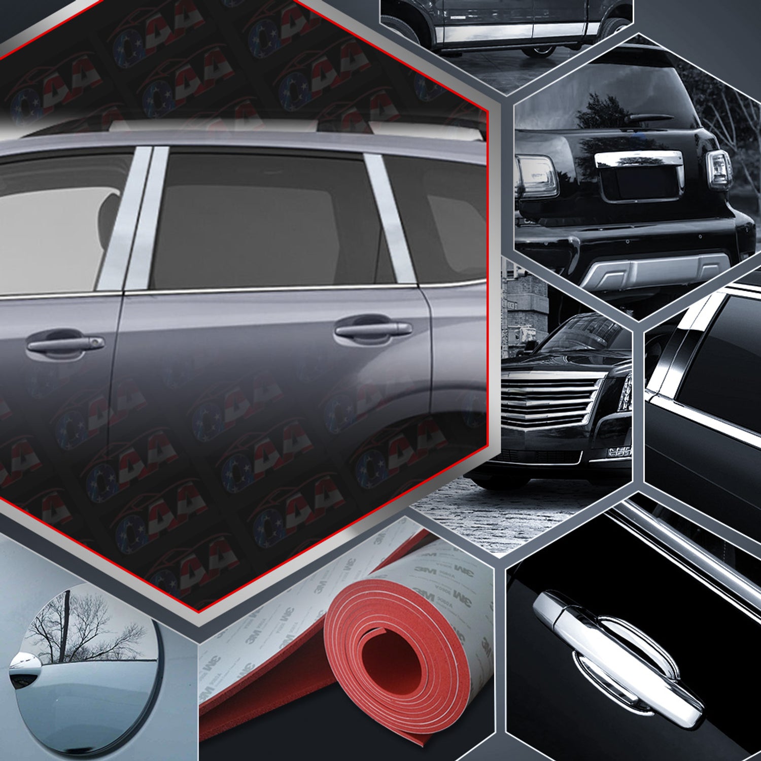 6pcs Stainless Steel Pillar Post Trim<br>14-18 Subaru Forester