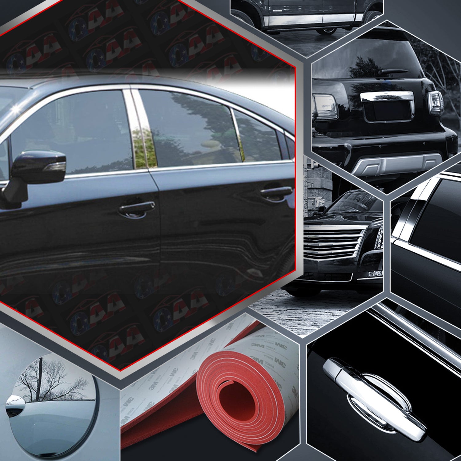 6pcs Stainless Steel Pillar Post Trim<br>15-19 Subaru Legacy Sedan