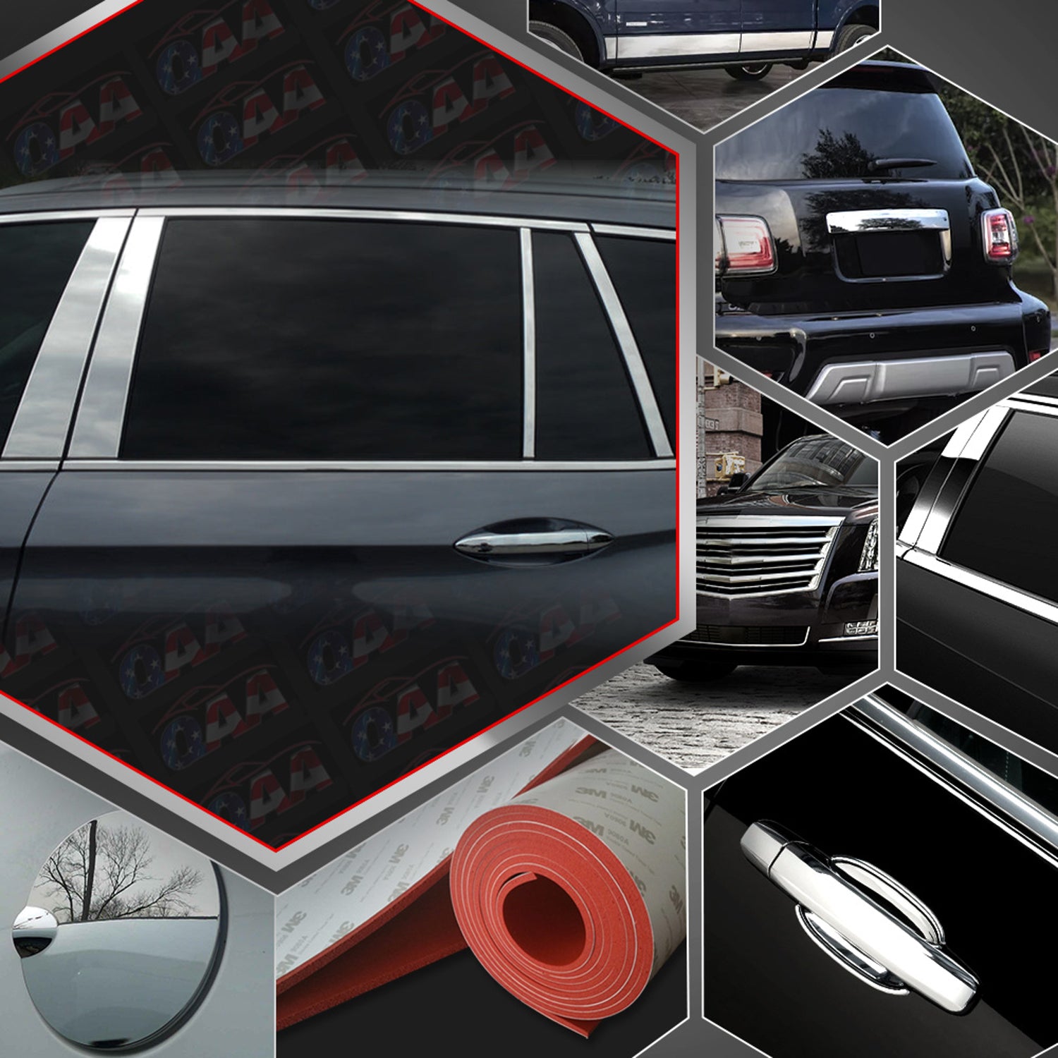 8pcs Stainless Steel Pillar Post Trim<br>16-22 Honda Pilot