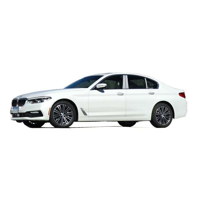 4pcs Stainless Steel Pillar Post Trim<br>17-23 BMW 5-Series Sedan