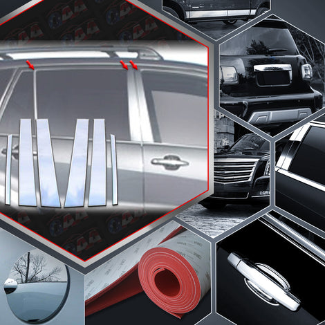 6pcs Stainless Steel Pillar Post Trim<br>01-05 Toyota Rav4
