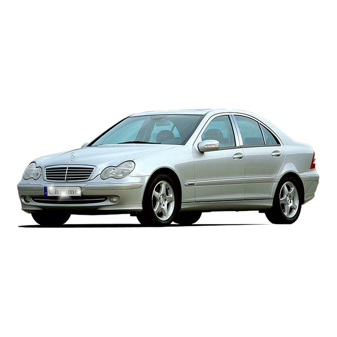 6pcs Stainless Steel Pillar Post Trim<br>01-07 Mercedes C-Class Sedan