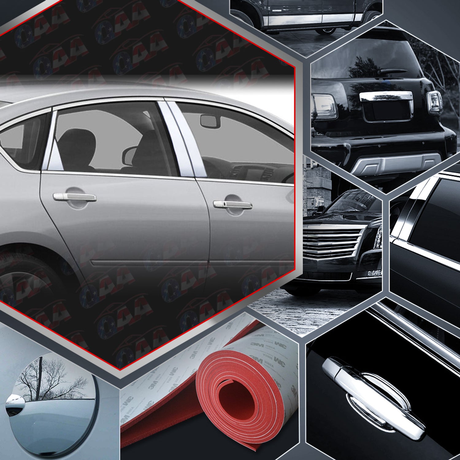 8pcs Stainless Steel Pillar Post Trim<br>06-10 Infiniti M35/45