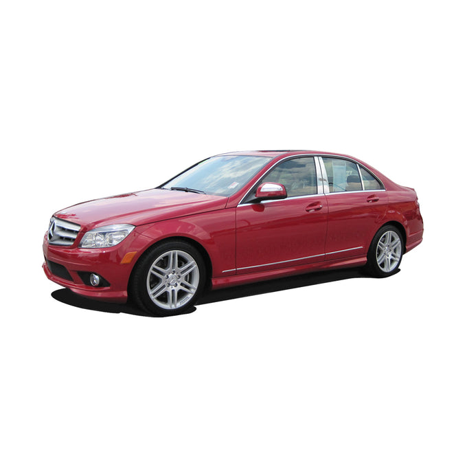 6pcs Stainless Steel Pillar Post Trim<br>08-11 Mercedes C-Class Sedan