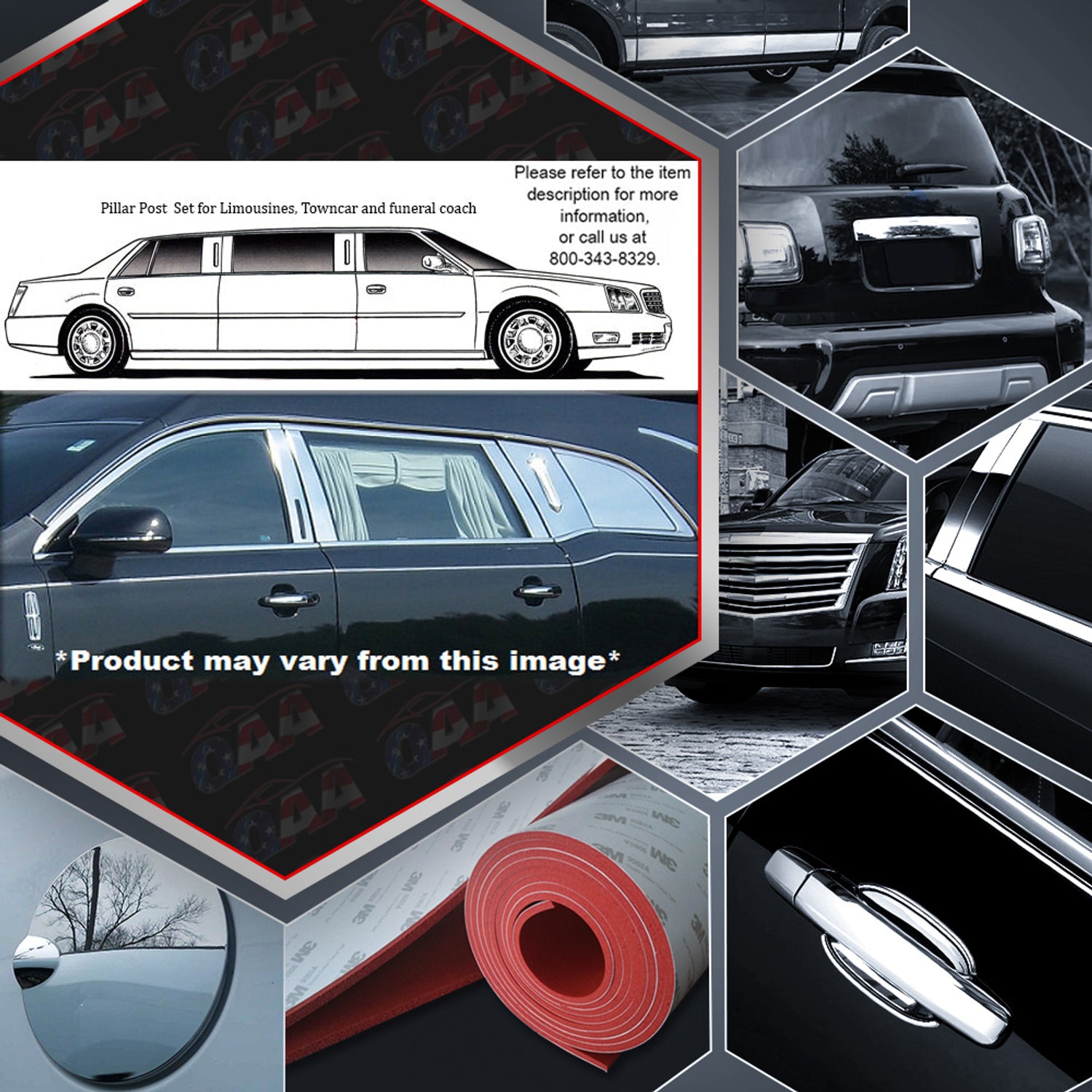 6pcs Stainless Steel Pillar Post Trim<br>10-20 Lincoln MKT