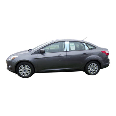 6pcs Stainless Steel Pillar Post Trim<br>12-18 Ford Focus Hatchback Sedan