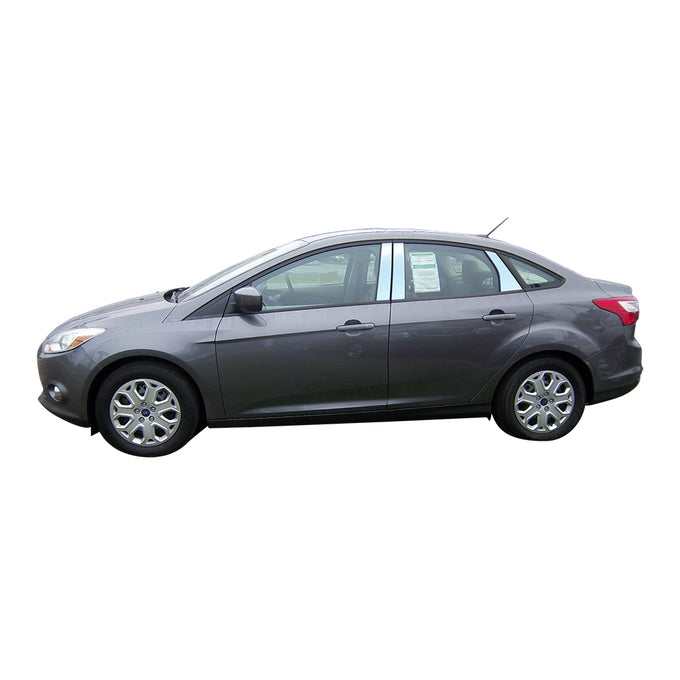 6pcs Stainless Steel Pillar Post Trim<br>12-18 Ford Focus Hatchback Sedan