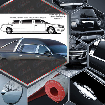 8pcs Stainless Steel Pillar Post Trim<br>13-19 Cadillac XTS