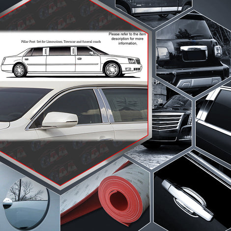 4pcs Stainless Steel Pillar Post Trim<BR>13-19 Cadillac XTS