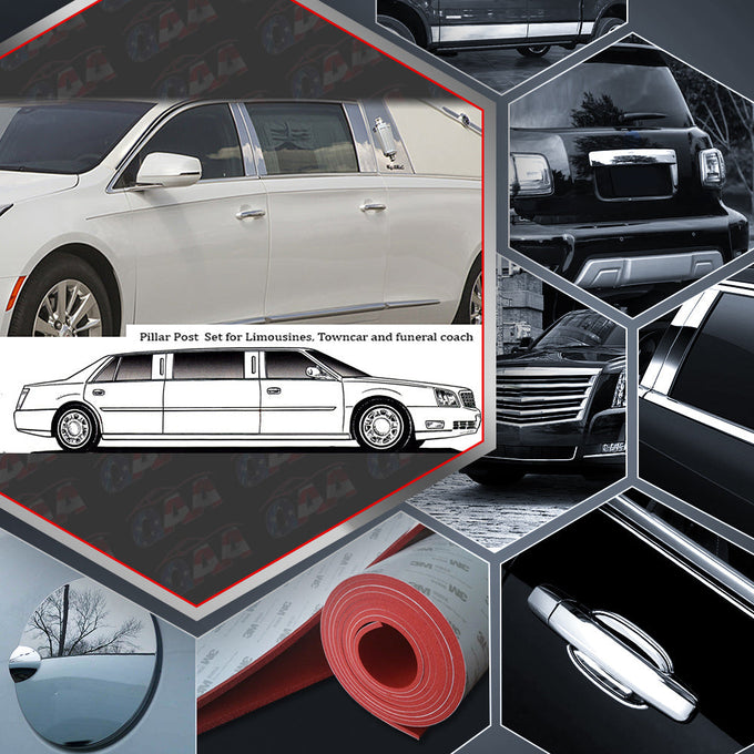 8pcs Stainless Steel Pillar Post Trim<br>13-19 Cadillac XTS