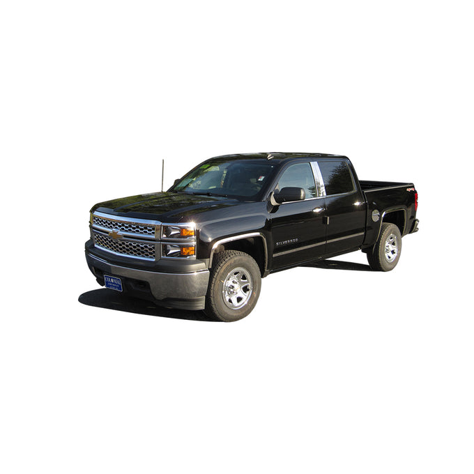 Stainless Steel Pillar Post Trim<br>14-18 Chevy Silverado, GMC Sierra Double/Crew Cab