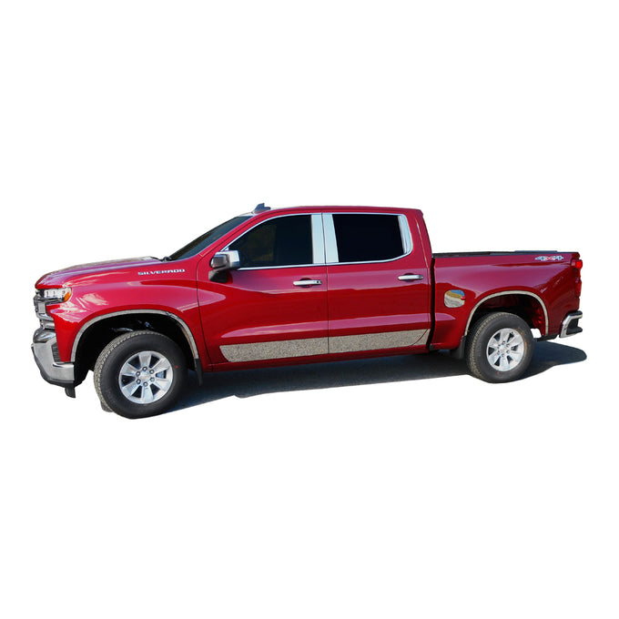 10pcs Stainless Steel Pillar Post Trim <br>19-23 Chevrolet Silverado 1500 Crew Cab
