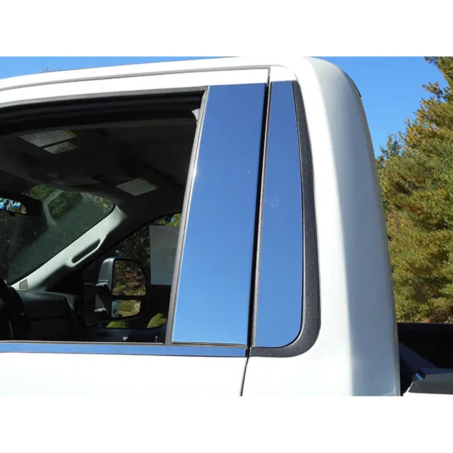 4Pc Stainless Steel Pillar Trim <br>23-24 Ford Super Duty