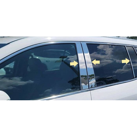 6Pc Stainless Steel Pillar Trim <br>24-25 GMC Acadia, Chevy Traverse