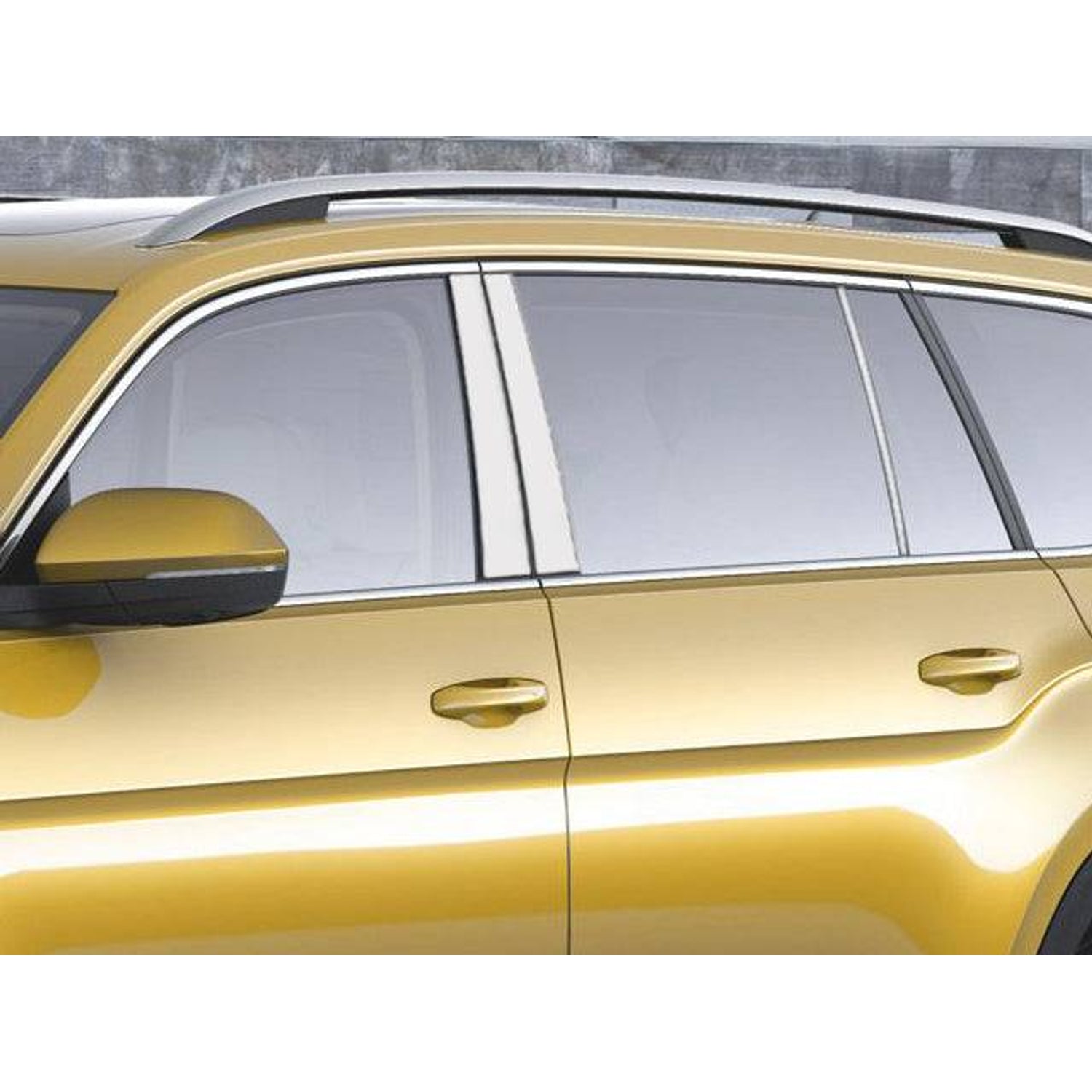 6Pc Stainless Steel Pillar Trim <br>20-25 Volkswagen Atlas Cross Sport