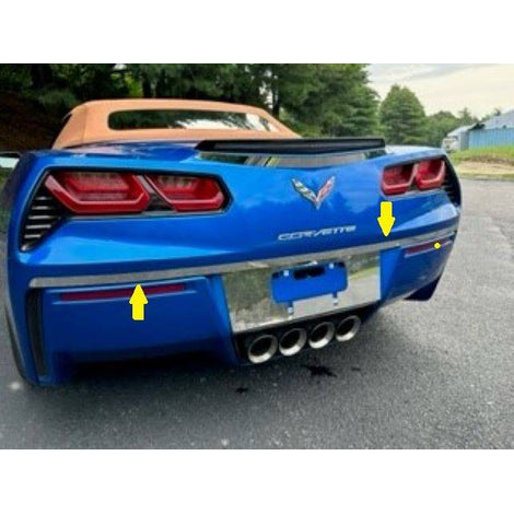 1Pc Stainless Steel Rear Deck Accent <br>14-19 Chevy Corvette