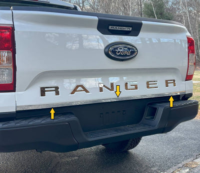1Pc Stainless Steel Tailgate Trim <br>24-25 Ford Ranger