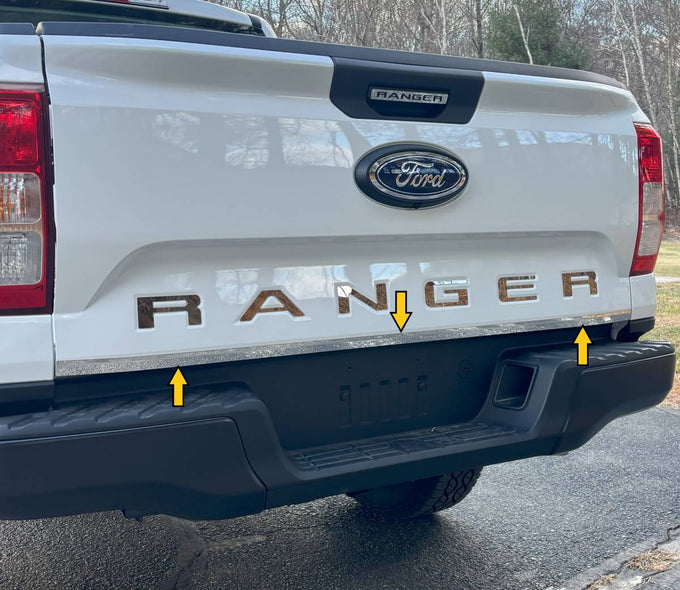 1Pc Stainless Steel Tailgate Trim <br>24-25 Ford Ranger