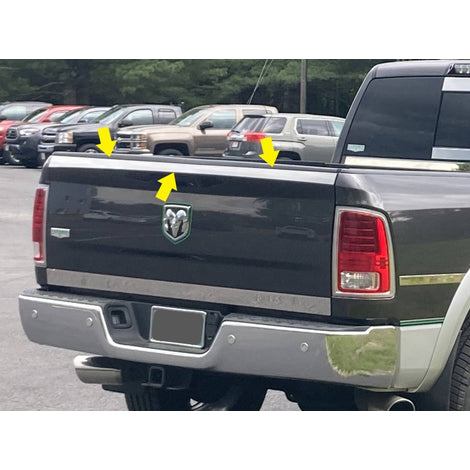 1Pc Stainless Steel Top Tailgate Accent <br>10-18 Ram Trucks Ram HD