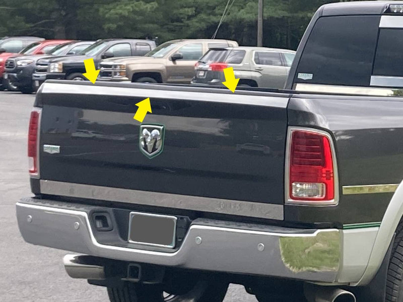 1Pc Stainless Steel Top Tailgate Accent <br>10-18 Ram Trucks Ram HD